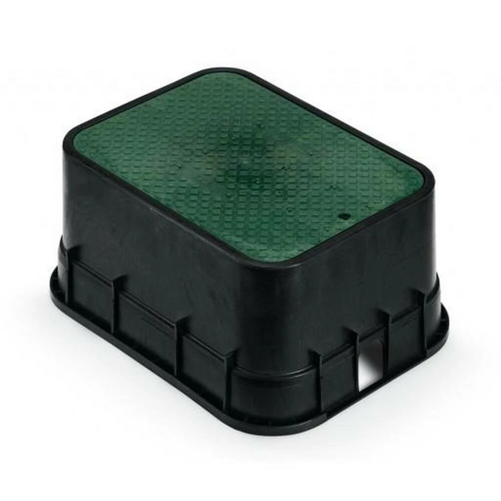 Rain Bird 12 in. Jumbo Valve Box in Black with Green Lid