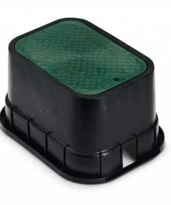 Rain Bird 12 in. Rectangle Valve Box in Black with Green Lid